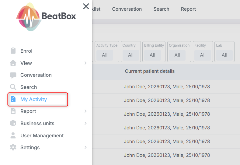 My Activity Report - Settings Menu.png