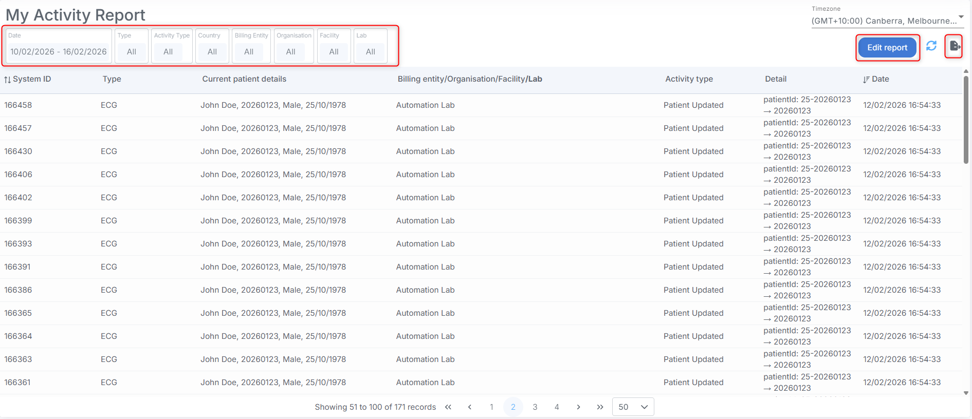 My Activity Report Page.png